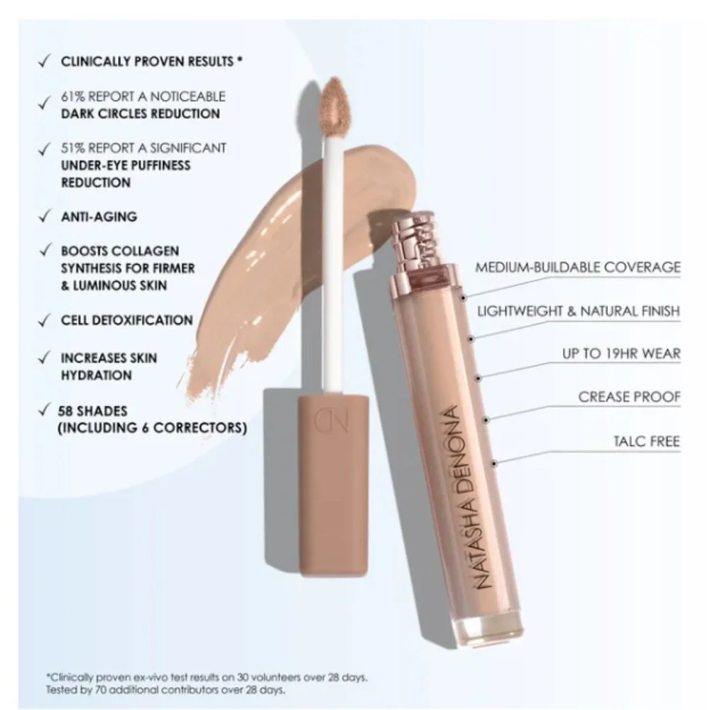 Natasha Denona Hy Glam Concealer‎ Y4 Full Coverage Liquid New